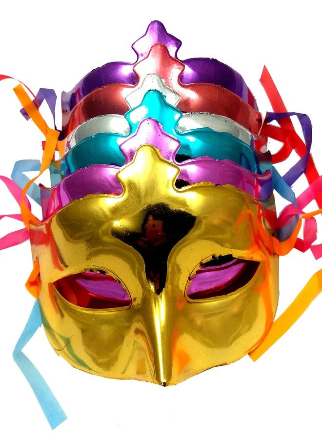 Evisha قناع العين الملون من إيفيشا لحفلات الهالوين/الكريسماس، وحفلات أعياد الميلاد/حفلات الكبار للرجال والنساء، قناع حفلة تنكرية، قناع حفلة البندقية (عبوة من 6 أقنعة) - Image 2